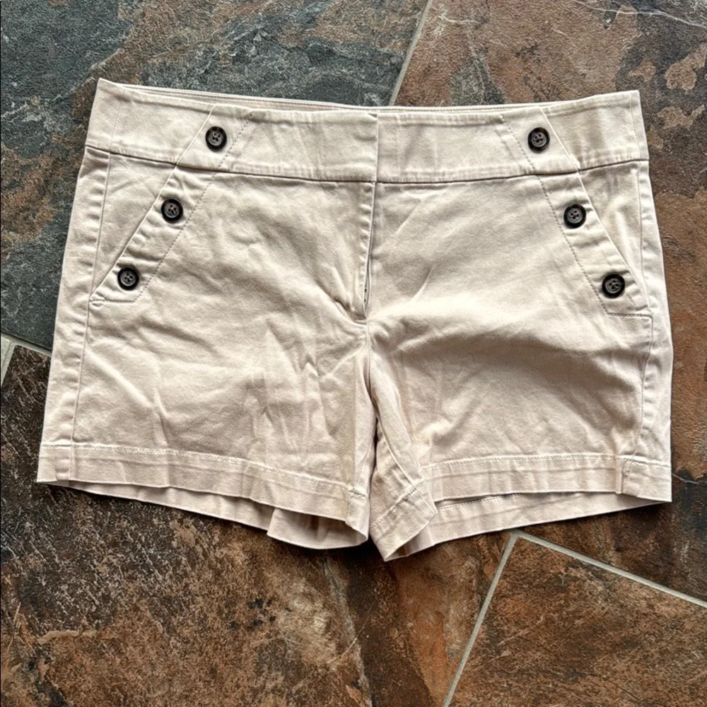 WHBM Tan Button-Accent Shorts - Picture 1 of 6